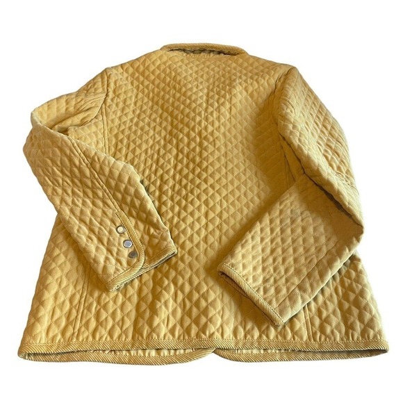 Talbots Jacket, Coat, Quilted Womens Size M Canary Yellow Snap Buttons, Pockets - Picture 2 of 13